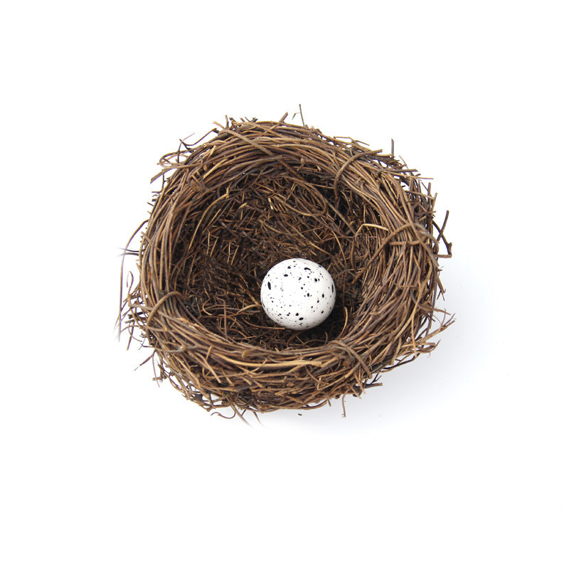 Rattan Bird's Nest with Quail Egg Easter Decoration