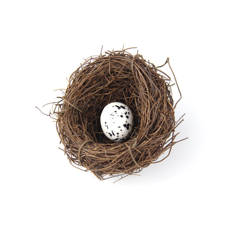 Rattan Bird's Nest with Quail Egg Easter Decoration