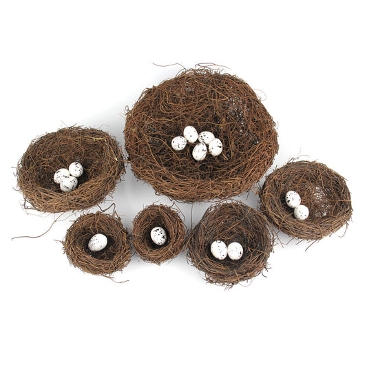 Rattan Bird's Nest with Quail Egg Easter Decoration