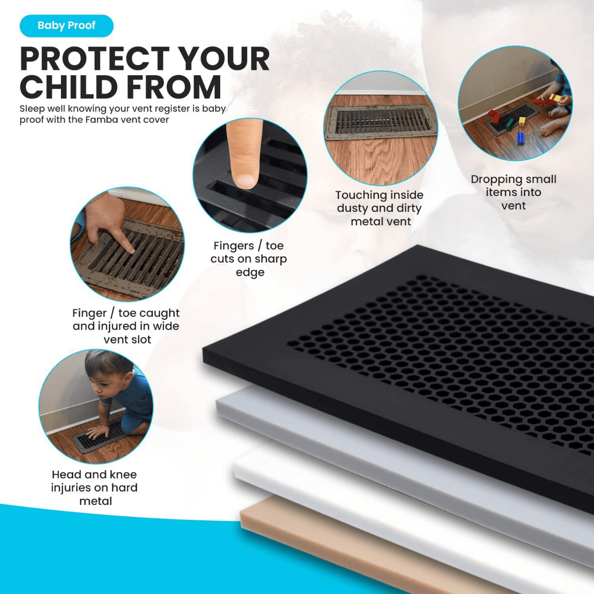 Silicone Floor Vent Cover for Infants 10-16-25