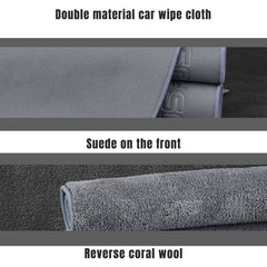 Absorbent Car Drying Towel Suede & Coral Velvet Double sided Car Cleaning Cloth