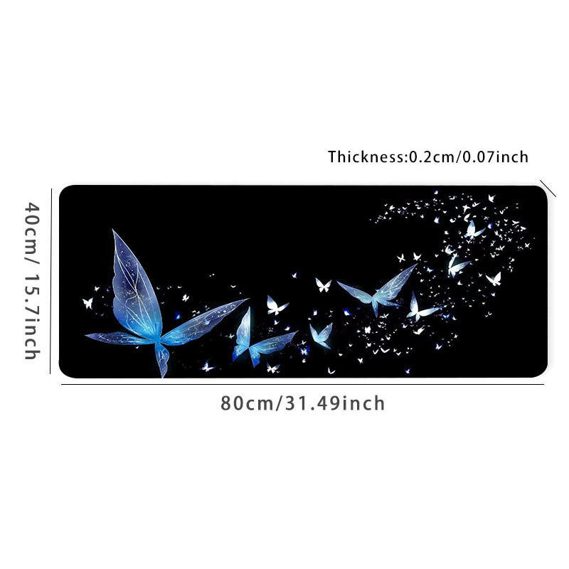 Large Gaming Mouse Pad Non Slip Edge & Butterfly