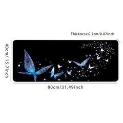 Large Gaming Mouse Pad Non Slip Edge & Butterfly