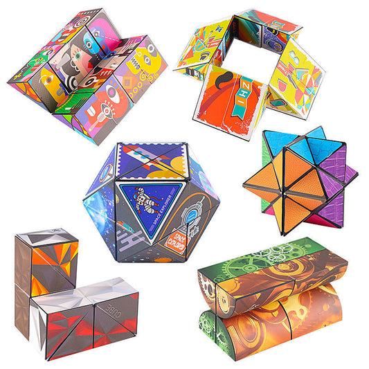 3D Changeable Magic Cube Anti Stress Puzzle Cube Fidget Toy