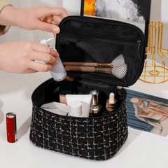 Plaid Cube Travel Cosmetics Wash Bag Dacron Portable Storage Bag