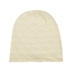 Embossed Cotton Slouchy Beanie Solid Lightweight Knit Hat
