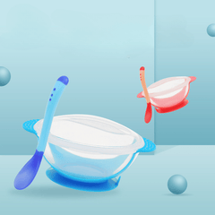 Baby Suction Cup Bowl Set with Temperature Spoon