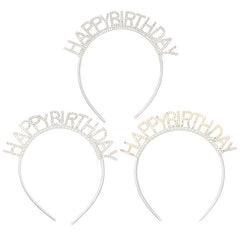 Laser Pearl Headband Happy Birthday Hair Band