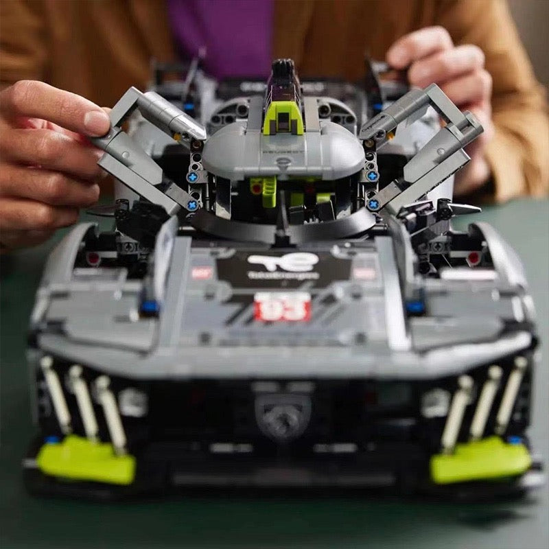 Technical Peugeoted 9X8 Hybrid Hypercar Racing Car Building Blocks