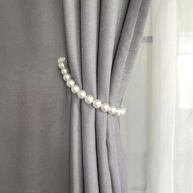 2pcs Magnetic Tiebacks for Curtains Faux Pearl Beads Holdbacks