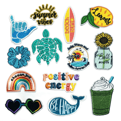 Sea Turtle Whale Rainbow Flower Patches Iron On Appliques