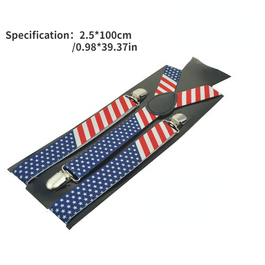American Flag Pattern Suspenders for Men