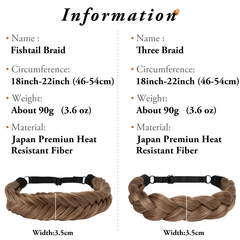 Braid Wig Headband Hair Extension Stretch Hair Piece Hair Accessories
