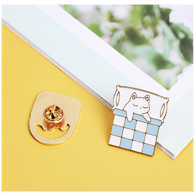 Cartoon Cat Alloy Brooch Funny Little Cat Animal Badge Bag Clothing Pins