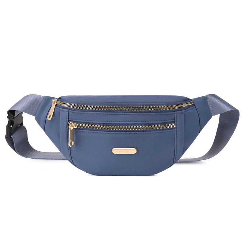 Large Capacity Waist Bag Double Zipper Mobile Phone Bag Casual Chest Bag