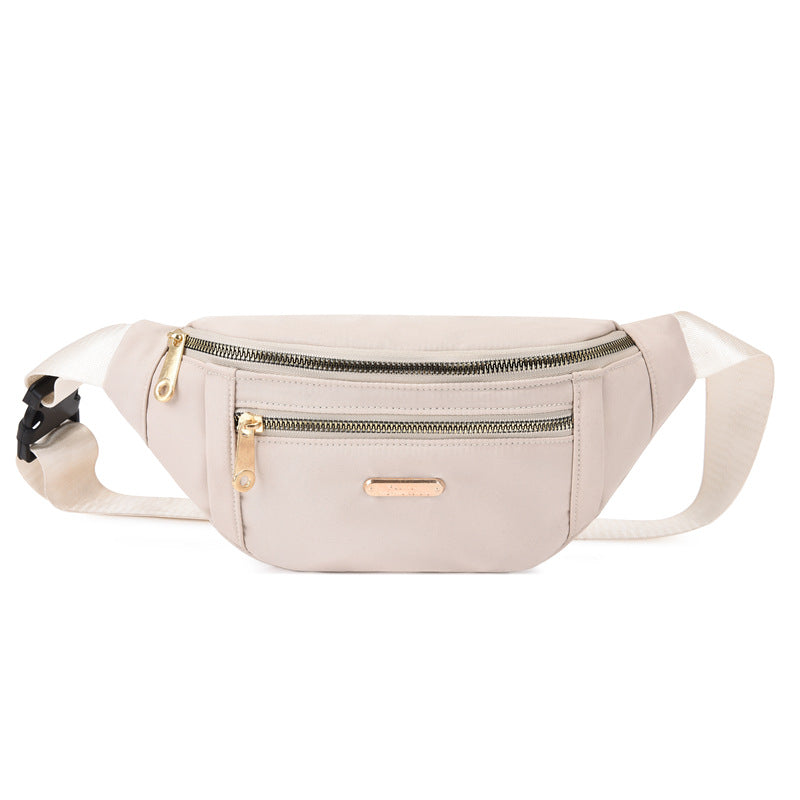 Large Capacity Waist Bag Double Zipper Mobile Phone Bag Casual Chest Bag