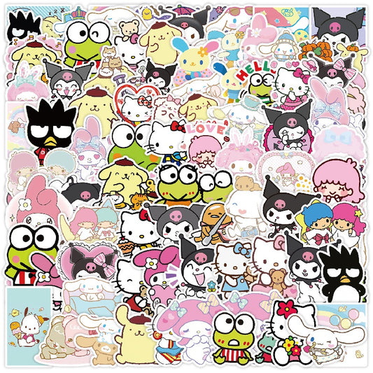 100 Cartoon Doodle Stickers For Notebook Phone Cup Waterproof