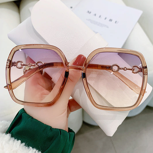 Large Square Clear Lens Light Blocking Glasses for Women