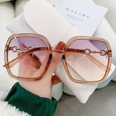 Large Square Clear Lens Light Blocking Glasses for Women