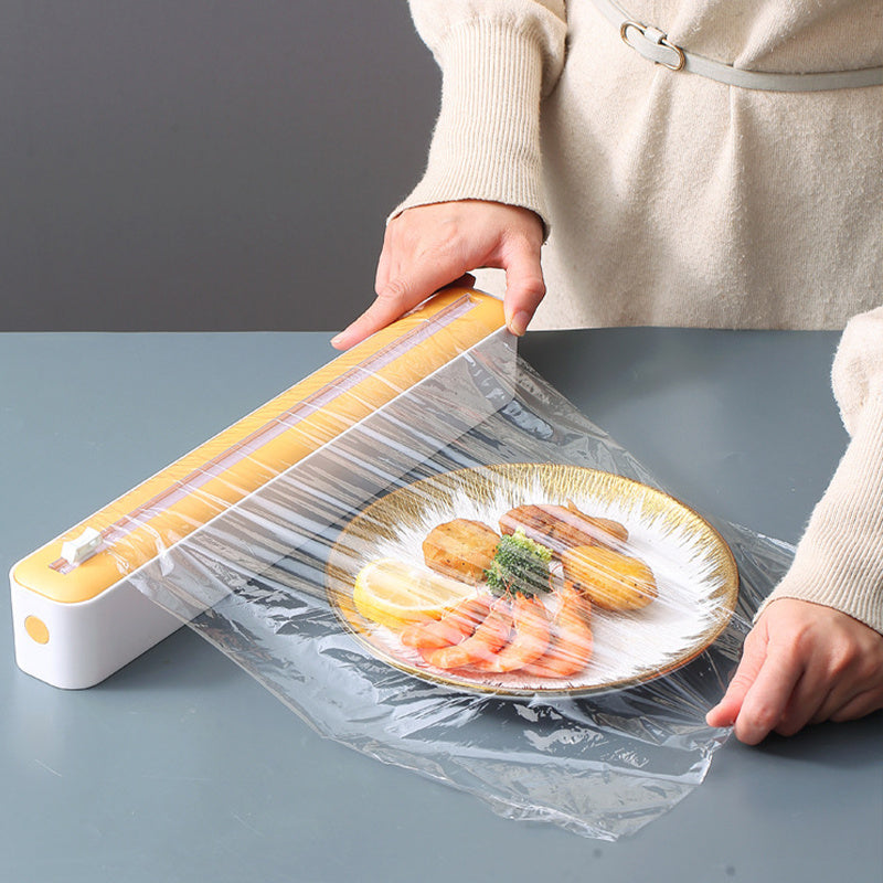 Plastic Wrap Dispenser with Slide Cutter for Kitchen Restaurant Supermarket
