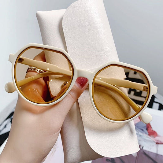Retro Round Sunglasses Casual Jelly UV400 Sun Shades Beach Travel