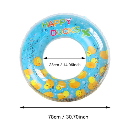 Yellow Duck Glitter Inflatable Pool Float for Baby Kids Adult