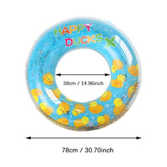 Yellow Duck Glitter Inflatable Pool Float for Baby Kids Adult