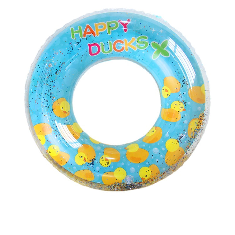 Yellow Duck Glitter Inflatable Pool Float for Baby Kids Adult