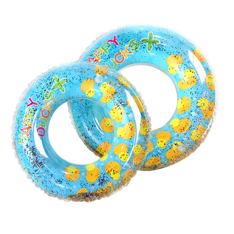 Yellow Duck Glitter Inflatable Pool Float for Baby Kids Adult