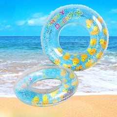 Yellow Duck Glitter Inflatable Pool Float for Baby Kids Adult