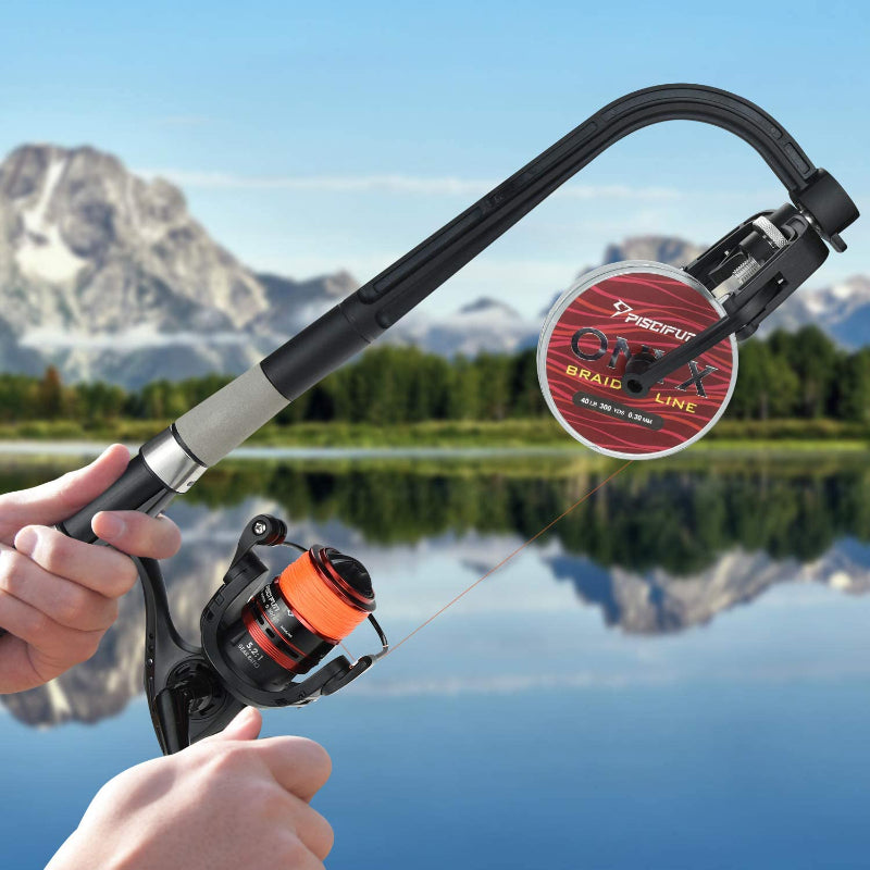 Fishing Line Spooler System for Spinning, Baitcasting, Trolling Reels