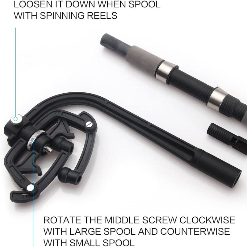 Fishing Line Spooler System for Spinning, Baitcasting, Trolling Reels