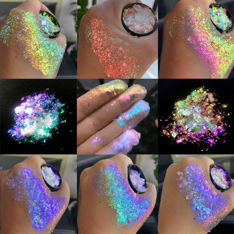 Chrome Chameleon Eyeshadow Flakes - Waterproof Rainbow Pigment