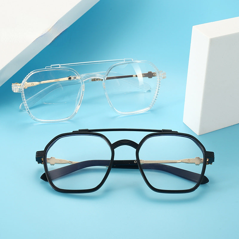 Myopia Glasses Square Clear Lens for Women Men 0 6 00D