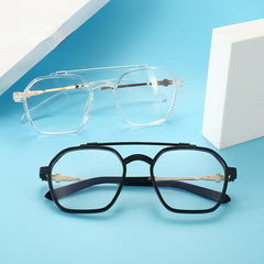Myopia Glasses Square Clear Lens for Women Men 0 6 00D