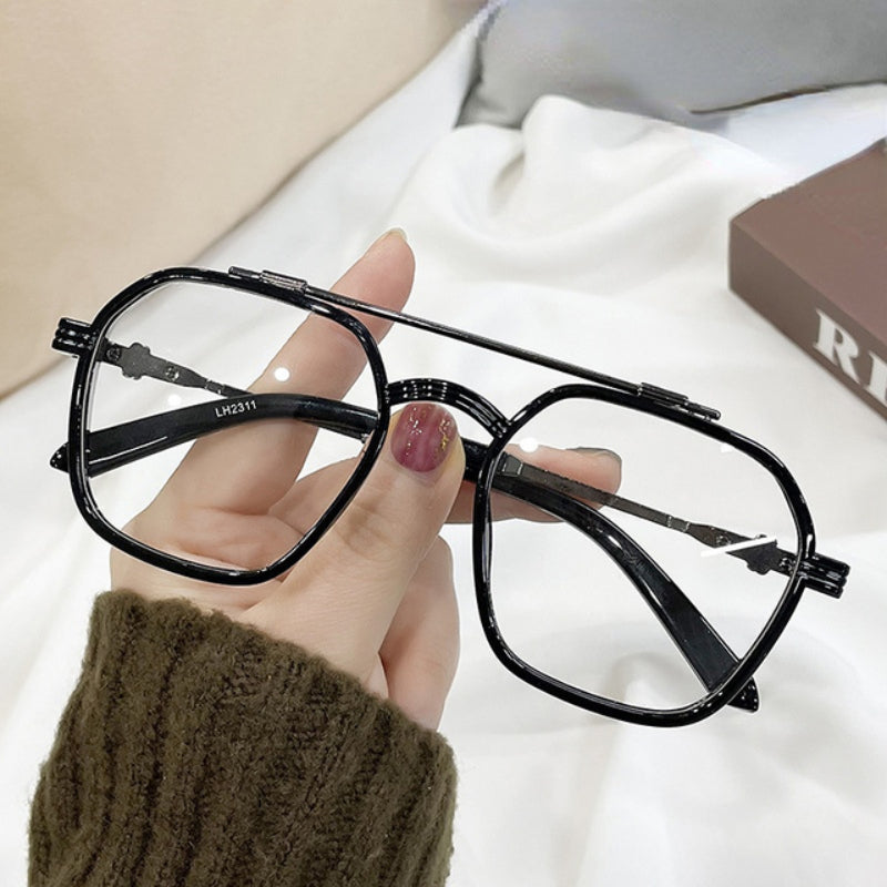 Myopia Glasses Square Clear Lens for Women Men 0 6 00D