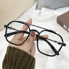 Myopia Glasses Square Clear Lens for Women Men 0 6 00D