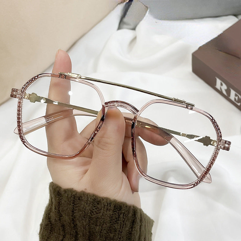 Myopia Glasses Square Clear Lens for Women Men 0 6 00D