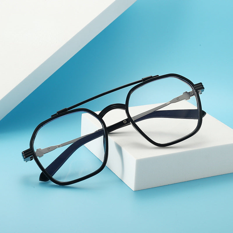 Myopia Glasses Square Clear Lens for Women Men 0 6 00D