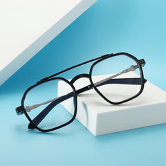 Myopia Glasses Square Clear Lens for Women Men 0 6 00D
