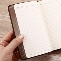A6 Mini Vintage Pocket Notebook PU Leather Cover Notepad Office Book 140 Sheets