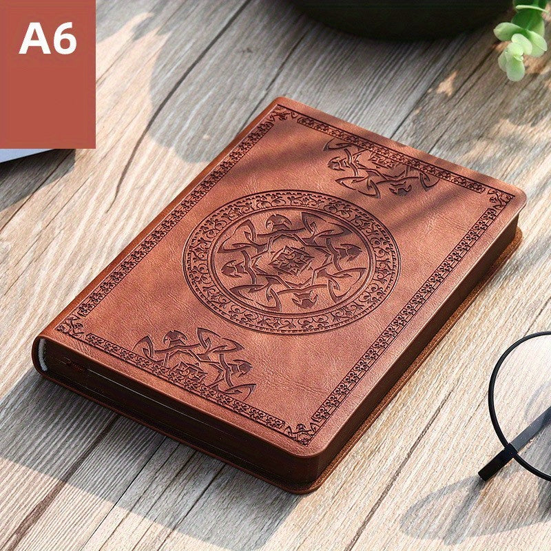 A6 Mini Vintage Pocket Notebook PU Leather Cover Notepad Office Book 140 Sheets
