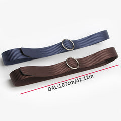 Unisex Braided Waist Belt Round Buckle Casual Nylon Belts