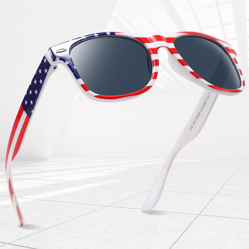 Men's Star Print Striped Sunglasses UV Protection Summer Sunglasses
