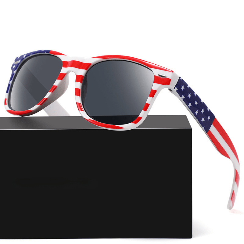 Men's Star Print Striped Sunglasses UV Protection Summer Sunglasses