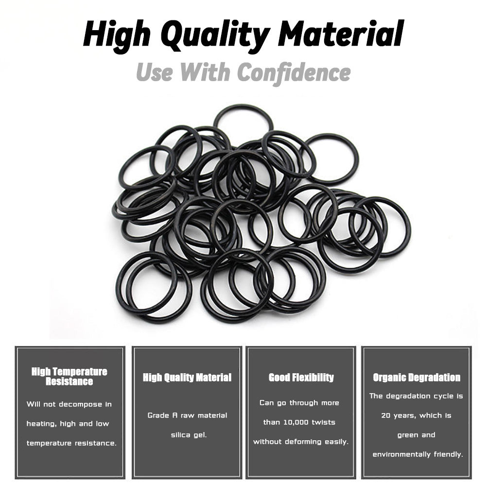 250pcs High Temp Nitrile O Ring Set 10 Grids for Sealing