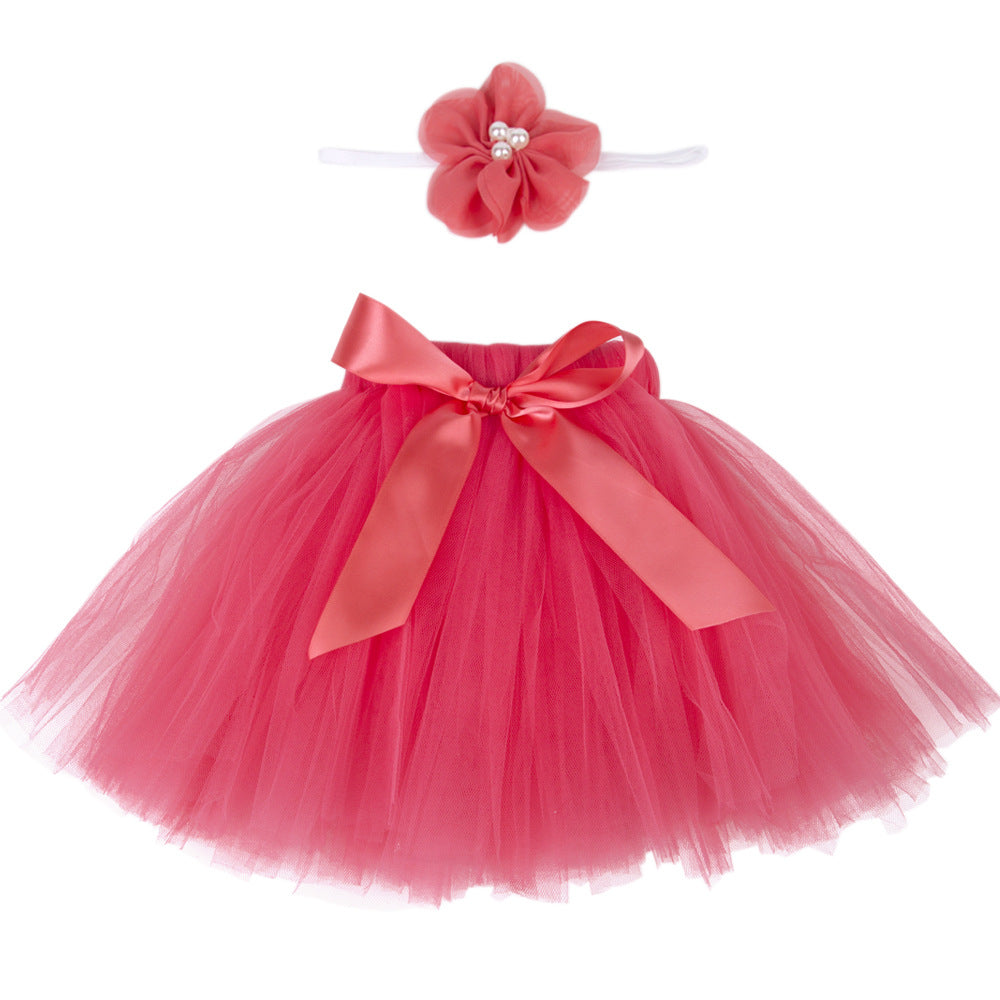 Newborn Baby Sunflower Tutu Bow Skirt Headdress Photography Prop Outfit