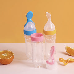 Silicone Baby Food Feeder 90ml with Spoon and Stand