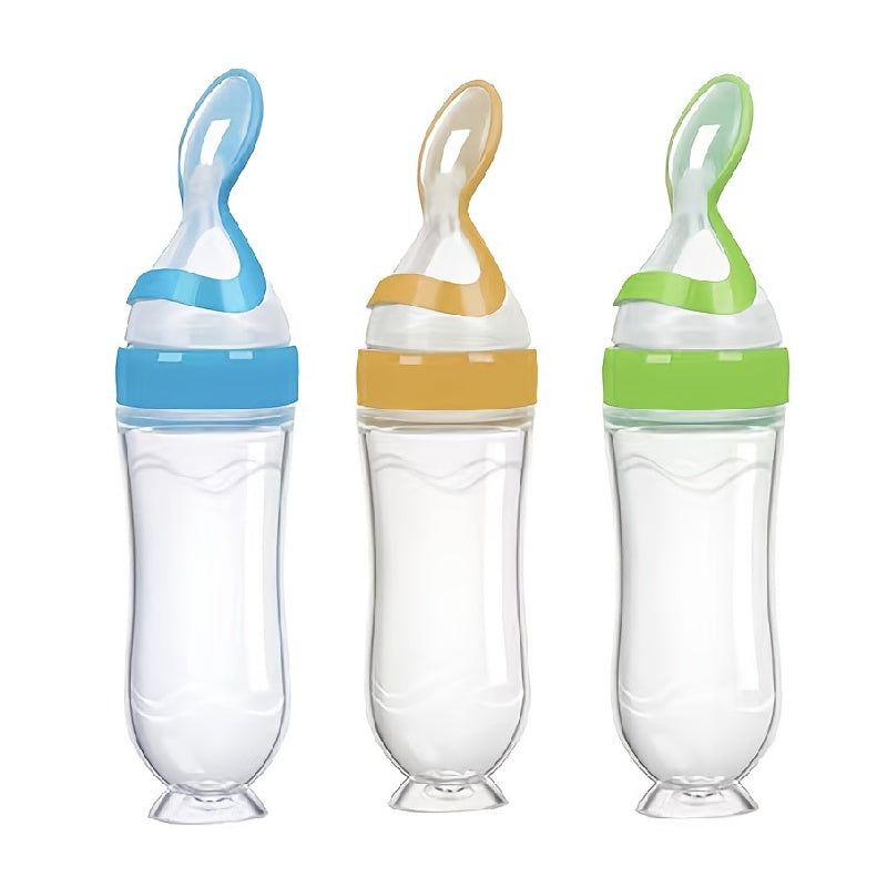 Silicone Baby Food Feeder 90ml with Spoon and Stand