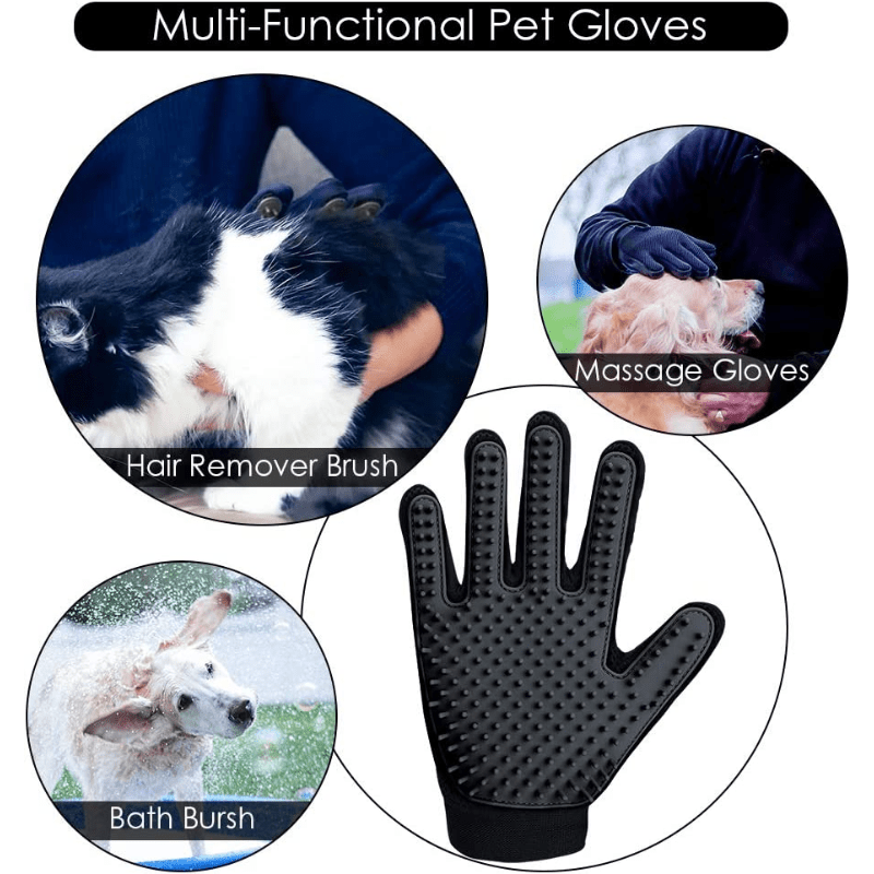 Pet Grooming Glove & Slicker Brush Set